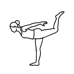 yoga pose icon, yoga pose line art - simple line art of yoga pose, perfect for yoga pose logos and icons