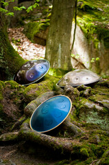 handpan outdoors near a waterfall