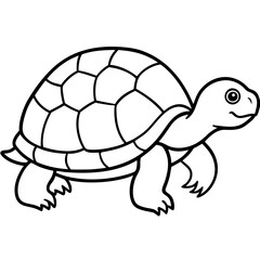 Tortoise Outline Vector Graphic