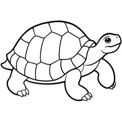 Tortoise Outline Vector Graphic