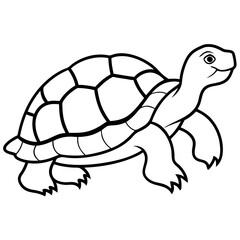 Tortoise Outline Vector Graphic