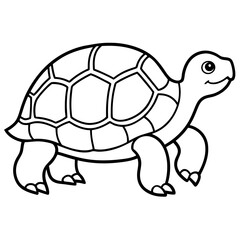 Tortoise Outline Vector Graphic