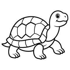Tortoise Outline Vector Graphic