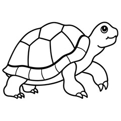 Tortoise Outline Vector Graphic