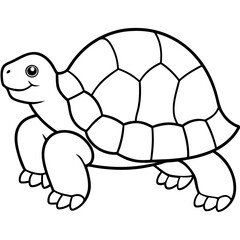 Tortoise Outline Vector Graphic