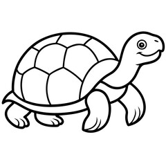 Tortoise Outline Vector Graphic