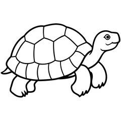 Tortoise Outline Vector Graphic