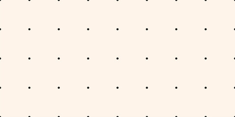 Simple vector minimal seamless pattern. Easy black and white geometric texture with small circles, points, dots in regular grid. Monochrome minimalist background. Repeating geo design for decor, print