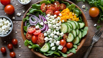 Fresh Summer Salad with Feta Cheese