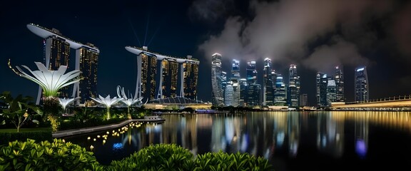 Fototapeta premium Marina Bay Sands at Night, Singapore Skyline