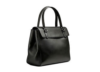 Fototapeta premium casual black leather women bag, isolated on white background PNG