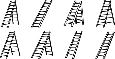 A Set of  Ladder outline vector illustrations © Vector Visionary