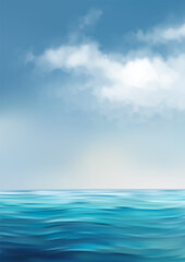 Obraz premium Calm ocean seascape. Marine background. Summer background with ocean and blue sky