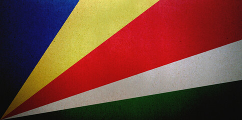 Flag of the Seychelles on a paper