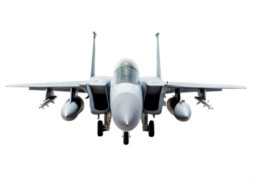 F 15 Fighter jet plane isolated on white background PNG