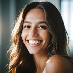 Happy Young Woman with Beautiful Smile