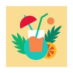 Summer Beach Background Vector  Sand and Ocean Water Scene on White