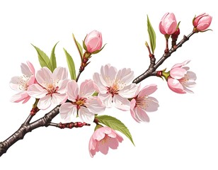 Obraz premium Pink Almond Blossom Branch