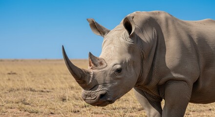 Obraz premium Close-up of a Rhino in Natural Habitat - Photo