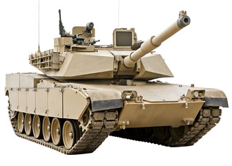 M1 Abrams tank stock photo file cut out and isolated on white background PNG