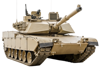 M1 Abrams tank stock photo file cut out and isolated on white background PNG