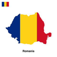 Obraz premium Romania country map vector isolated on transparent background