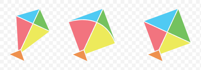 Kite icon Black and white outline vector. kite icon flat vector icon on Transparent Background. EPS 10.