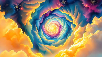 Stars Illuminating Night Clouds: A Celestial Dance in the Evening Sky