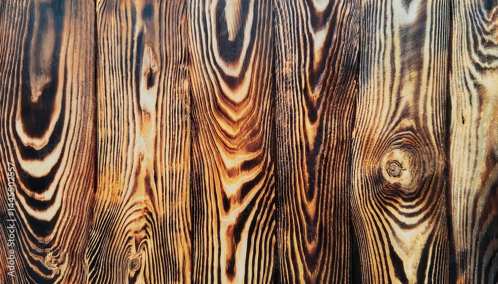 Aufkleber charred wood planks texture background for rustic web design, print media, or branding projects high