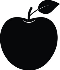 vector apple fruit with leaf on white background