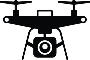 vector drone with camera lens on white 