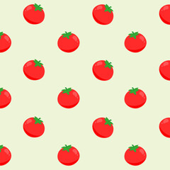 tomato seamless pattern illustration on green background