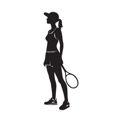 silhouette of a woman playing tennis