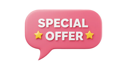 Isolated Special Offer Speech Bubble with Stars