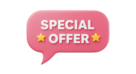 Isolated Special Offer Speech Bubble with Stars