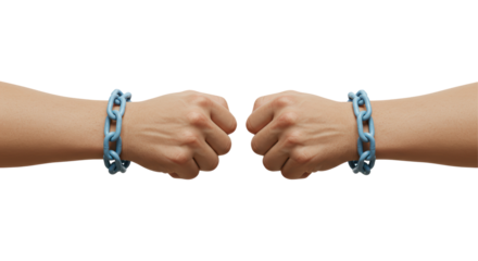 Isolated Hands with Chains