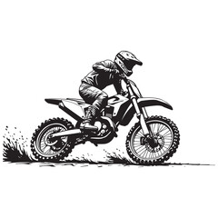 motocross rider isolated on white