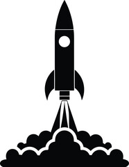 vector rocket launching with smoke 