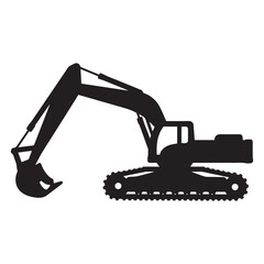 excavator on a white background