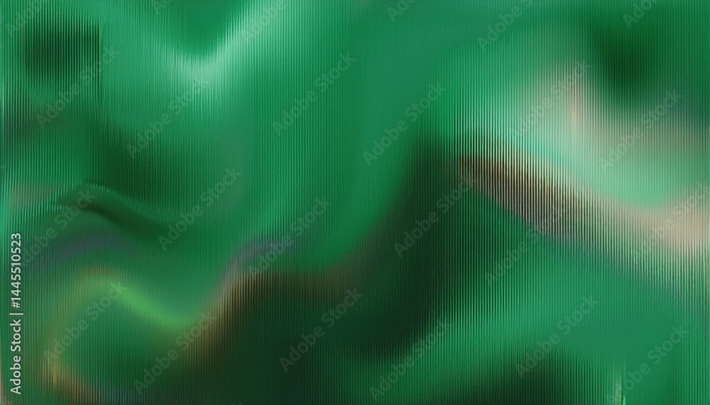 Poster abstract green waves with vertical lines texture for modern web design, branding, digital background, or print media high-resolution graphic texture


