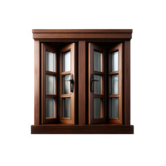 Obraz premium Elegant Wooden Window Design with Dual Hinged Panels