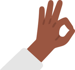 Illustration of Hand Making Okay Gesture