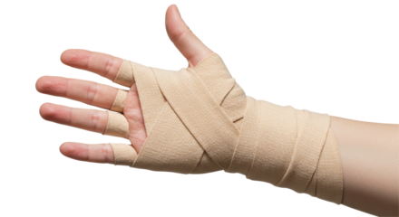 Isolated Bandaged Hand