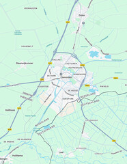 Urban city map of Coevorden, The Netherlands 