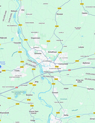 Urban city map of Deventer, The Netherlands 