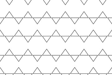 Monochrome seamless pattern, coloring page featuring many triangle. Abstract geometric background. Perfect for entertaining kids, black and white designs, DIY crafts, and wrapping paper or wallpaper.