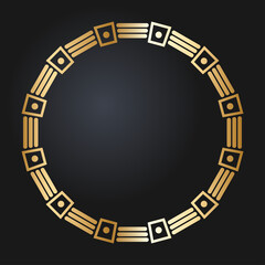 Beautiful round golden frame. Festive design. Gold border. Round frames vector