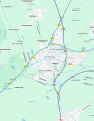 Urban city map of Meppel, The Netherlands 