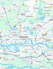 Urban city map of Rotterdam, The Netherlands 