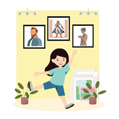 Fototapeta premium Kid With Famous Art Fascination 